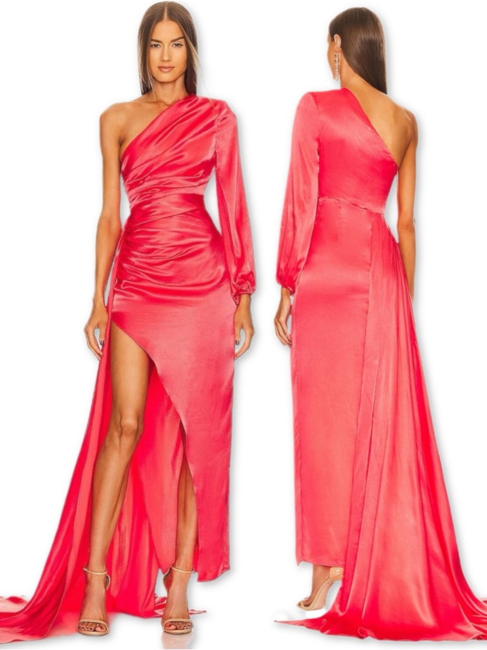 NWT Deadstock Heather Gown Burnt Sienna One shoulder Dress Floor Length Gown